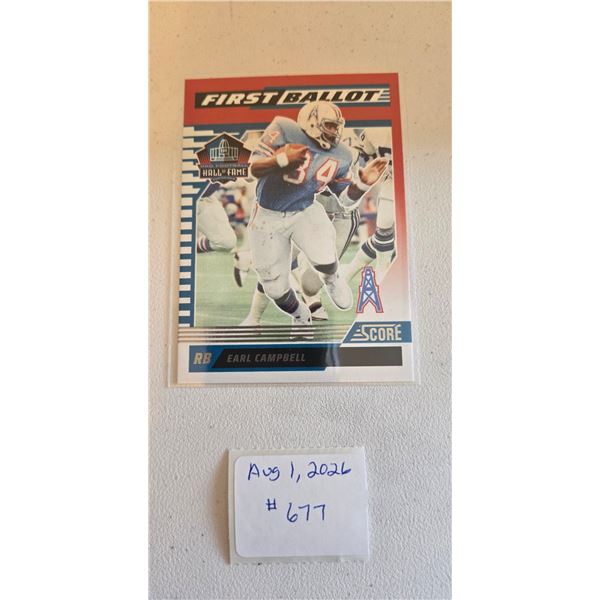 Earl Campbell Insert Card