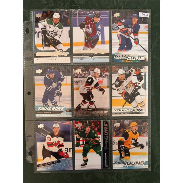 Assorted Young Guns Rookie Cards - 1 Sheets (9 Hockey Cards)
