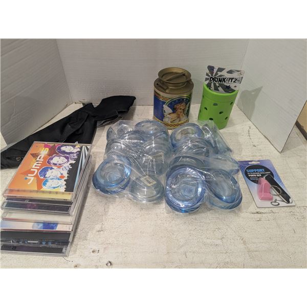 Mixed lot,  decor, candle holders, cds, etc.
