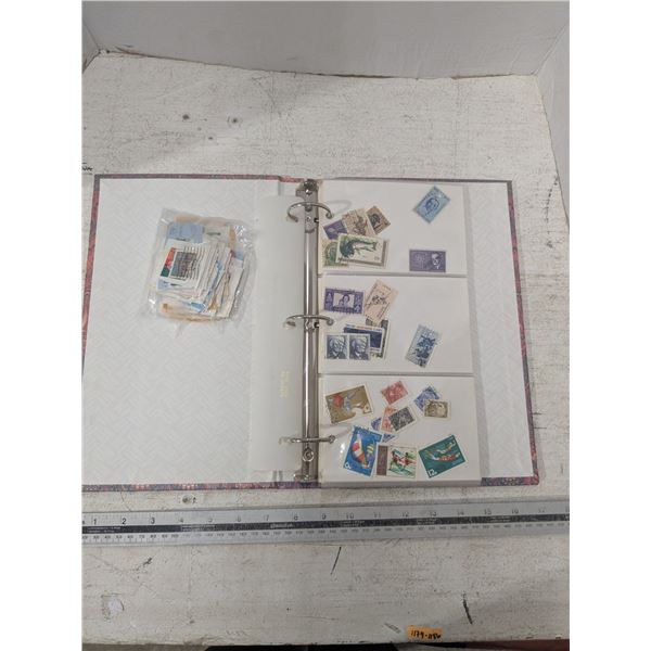 Vintage (1960s) stamp collection, with extra unsorted stamps and extra space