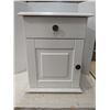 Image 1 : Wooden end table/cabinet with one drawers, 16x16x21.5"