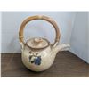 Image 1 : Glazed pottery tea pot, bamboo handle