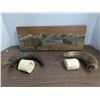 Image 1 : Buffalo painting with two bone pieces and 2 horns