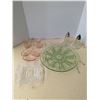 Image 1 : Mixed glass- salt and pepper shakers, green service tray with no base or handle, etc.