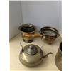 Image 3 : Vintage brass and copper pots and kettle