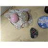 Image 3 : Decor, painted rocks, stone eggs, hand hooked seat covers,