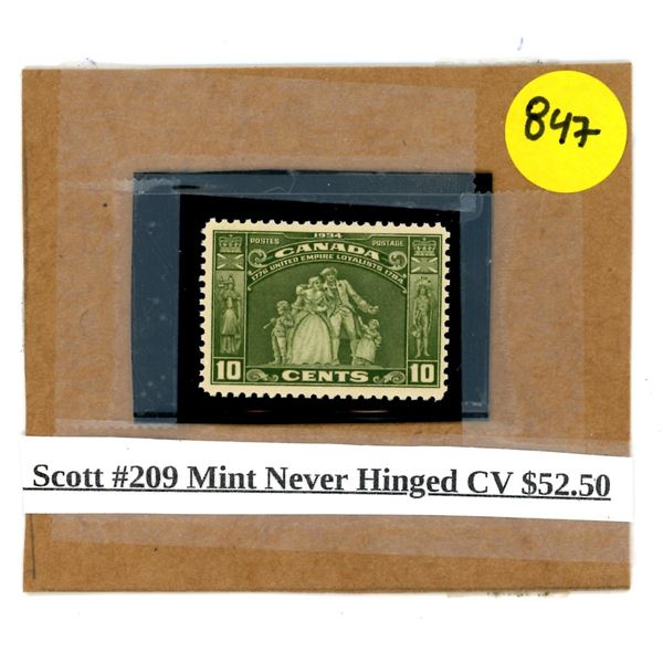 Canada Stamp Scott # 209 Mint Never Hinged CV $52.50