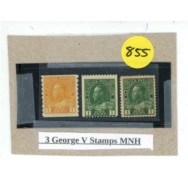 (3) Canada George V Stamps MNH