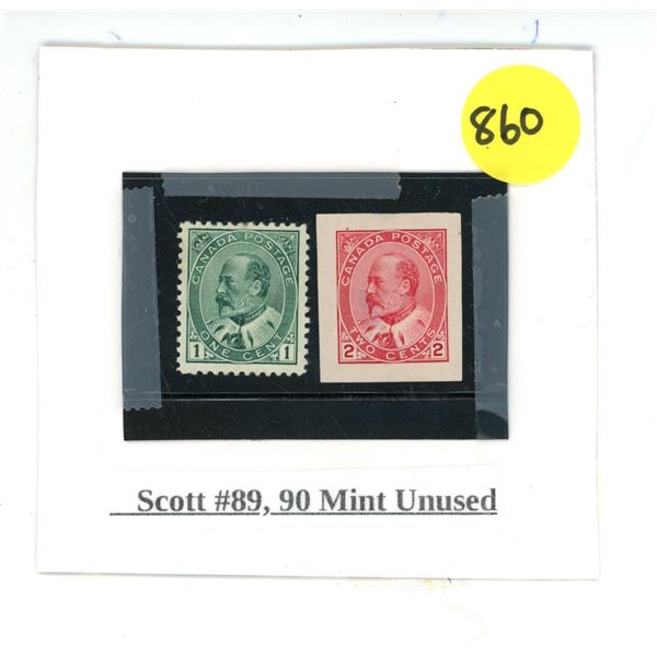 Canada Stamps - Scott #89, #90 Mint Unused