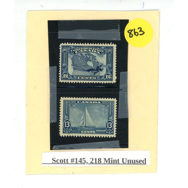 Canada Stamps - Scott #145 & #218 Mint Unused