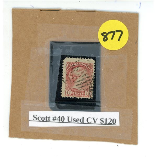 Canada Stamp - Scott #40 Used CV $120