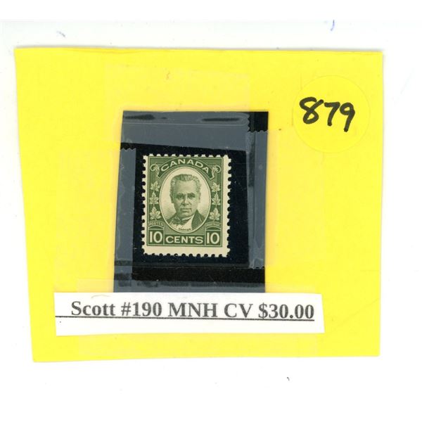 Canada Stamp - Scott #190 MNH CV $30.00
