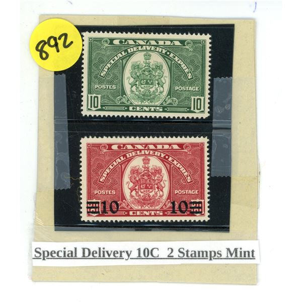 (2) Canada Stamps - Special Delivery 10C Mint
