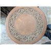 Image 4 : 19.5" round carved table, with 2 wooden chairs