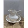 Image 2 : 2 vintage clay wash basins with jugs