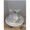 Image 3 : 2 vintage clay wash basins with jugs