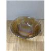 Image 3 : Amber/brown glass bowl and vase