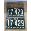 Image 1 : 1928 Sask license plates, matching pair, with original packaging