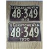 Image 1 : 1930 Sask license plates, matching pair