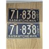 Image 1 : 1931 Sask license plates, matching pair