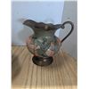 Image 2 : Painted brass wash basin with jug