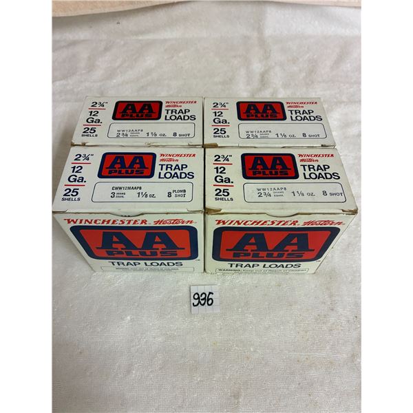 (4) Boxes AA Plus 12ga 2 ¾” Shot Shells