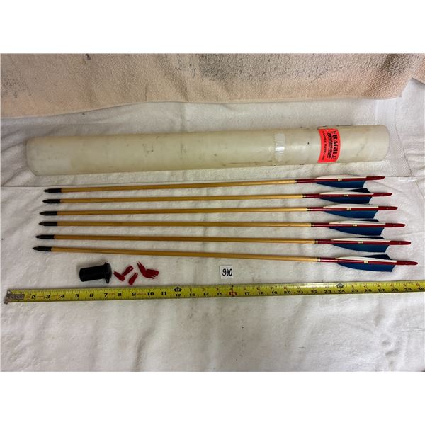 (6) Wood Arrows (Red, White, & Blue)
