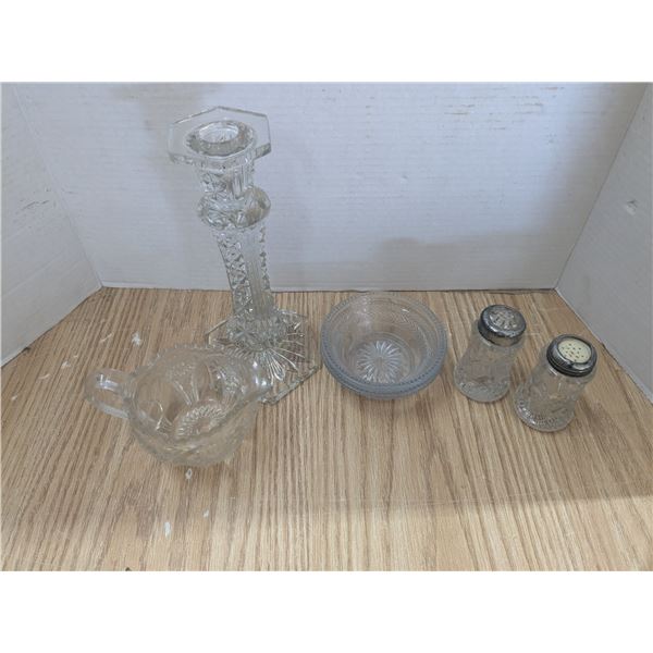 Vintage clear glass tableware