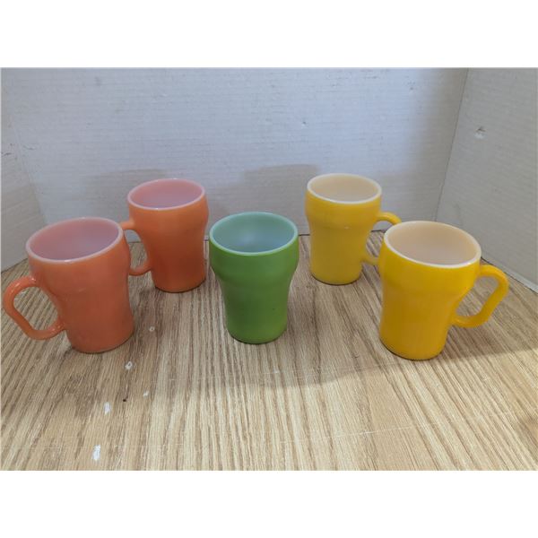 5 vintage fireking mugs