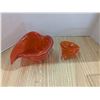 Image 1 : 2 orange blown glass shells