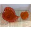 Image 2 : 2 orange blown glass shells
