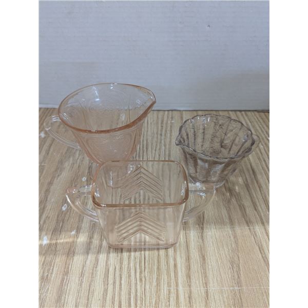 Pink reproduction depression glass dishes