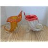 Image 2 : 2 blown glass cornucopia vases