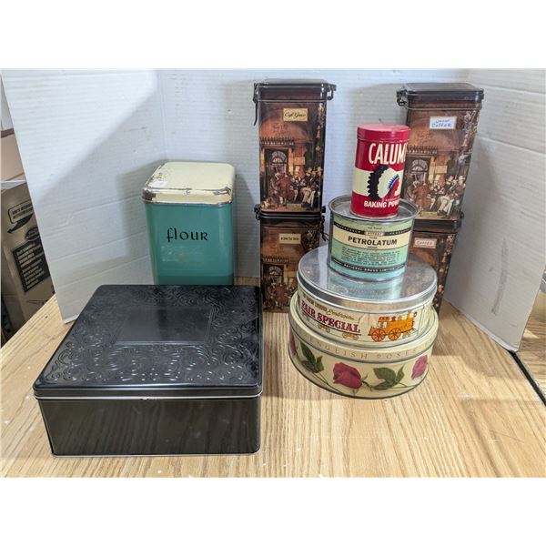 Collection of tins