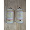 Image 1 : 2 vintage painted glass wall sconce light fixtures