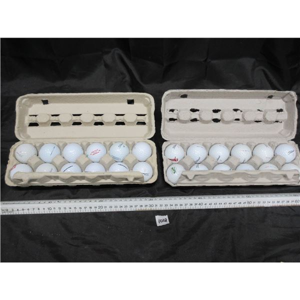 Dozen of Variety of Titleist Golf Balls and Dozen Titleist DT Solo Red and Blue Golf Balls