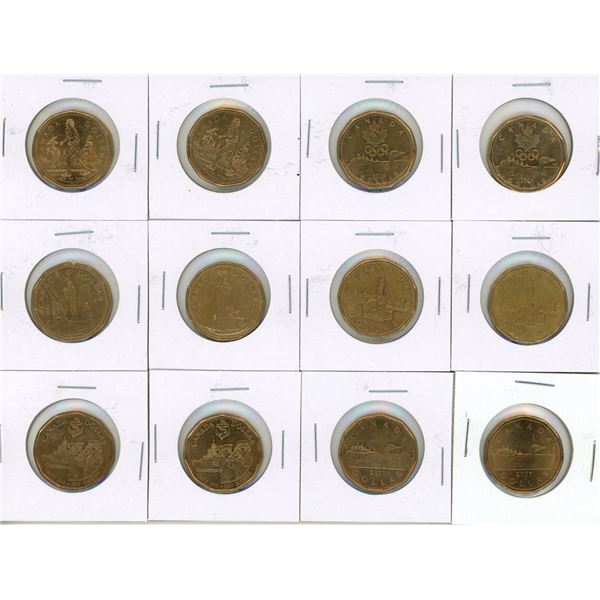 Lot of Proof Like Canadian Special One Dollars. (Total 12 Coins)