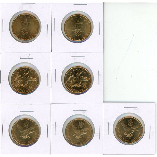 Lot of Proof Like Canadian Special One Dollars. (Total 7 Coins)