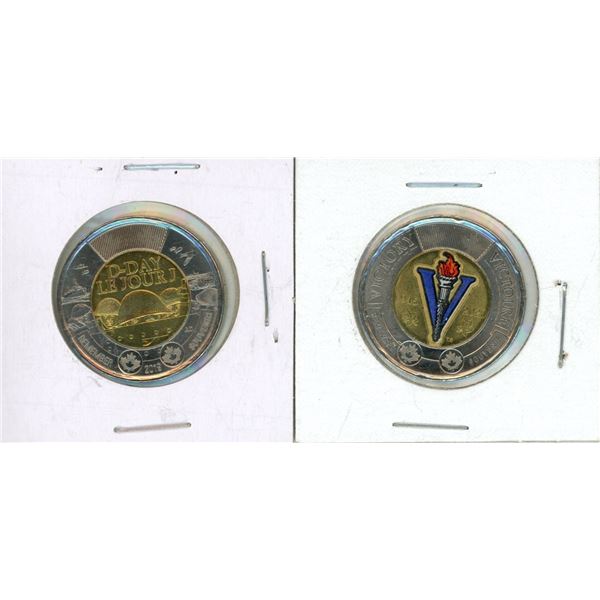 2020 Canadian $2 'Victory' Toonie, issued by the Royal Canadian Mint to mark the 75th anniversary of