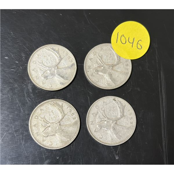 (3) 1952 and 1953 Canada Silver 25 Cents.