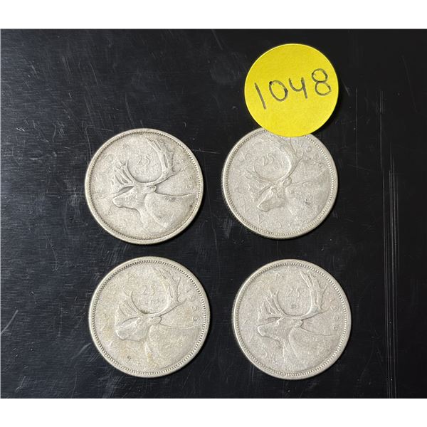 (3) 1956 and 1955 Canada Silver 25 Cents.