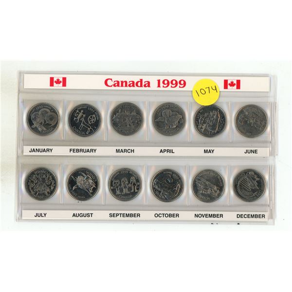 1999 Canadian Millennium 12-Quarters Collection Set.