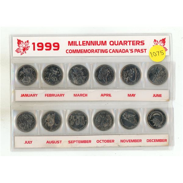 1999 Canadian Millennium 12-Quarters Collection Set.