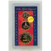 Image 1 : 24kt Gold Layered Bicentennial Coin Collection set containing a Washington quarter, Kennedy half dol