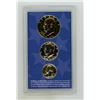 Image 2 : 24kt Gold Layered Bicentennial Coin Collection set containing a Washington quarter, Kennedy half dol