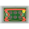 Image 1 : Vintage American Frontier Nickel Set featuring six classic US Buffalo (Indian Head) nickels housed i