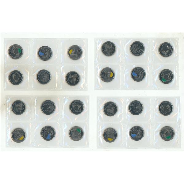 2011 Royal Canadian Mint Legendary Nature Circulation 25-Cent Coins. (Total 24 Coins)