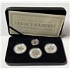 Image 1 : Legacy of Liberty Pure Silver Commemorative Coin Set, featuring three 1 oz silver maple leaf coins w