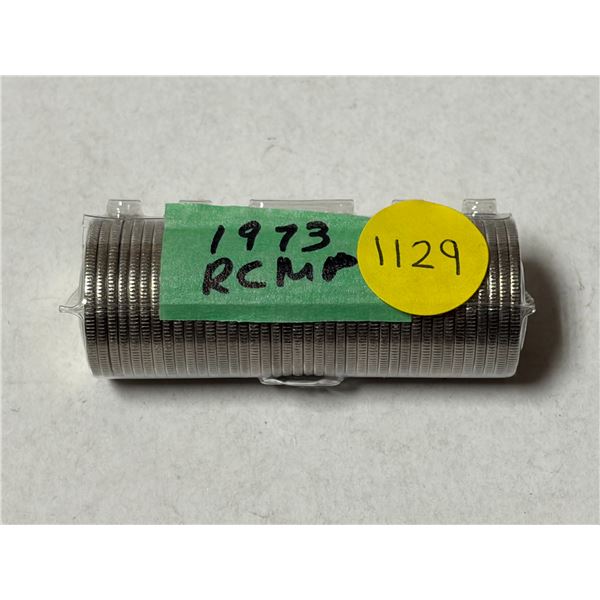 Roll of 1973 RCMP 25 Cents.
