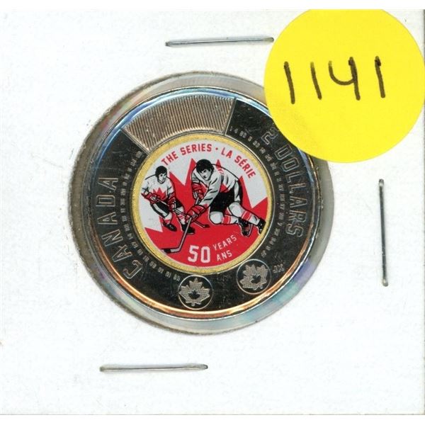 2022 Canadian $2 "Toonie" coin that features a colourized design celebrating the 50th Anniversary of